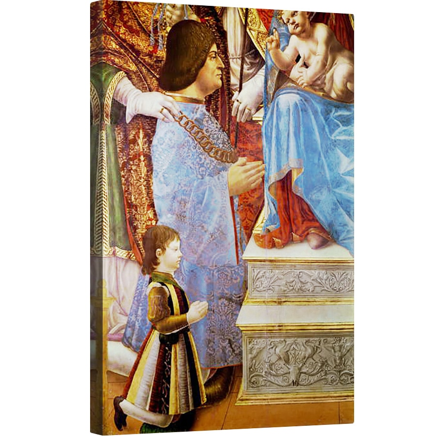 Tablou canvas - Master of the Pala Sforzesca - Detaliu al lui Ludovico il Moro 1451-1508 si al fiului sau Massimiliano 1491-1530 din Altarul Sforza, 60 x 90 cm