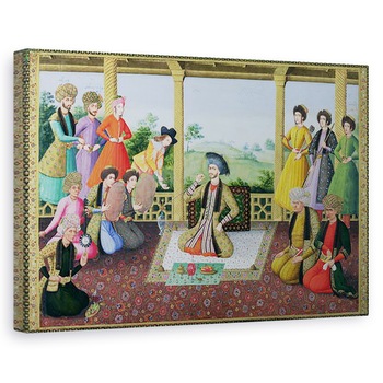 Tablou canvas - Scoala Persana - Dna E-14 f.98a Shah Suleyman II 1641-91 si curtenii sai, 60 x 90 cm Tablou canvas - Scoala Persana - Dna E-14 f.98a Shah Suleyman II 1641-91 si curtenii sai, 60 x 90 cm