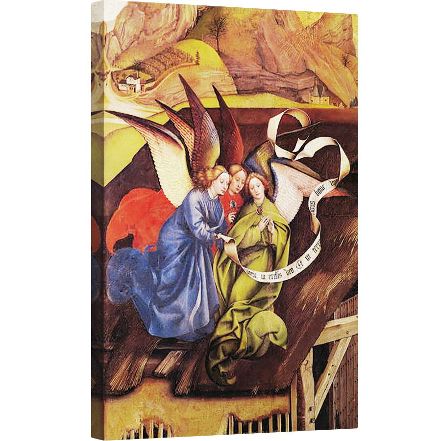 Tablou canvas - Master of Flemalle - Nasterea Domnului, detaliu al celor trei ingeri, 80 x 120cm