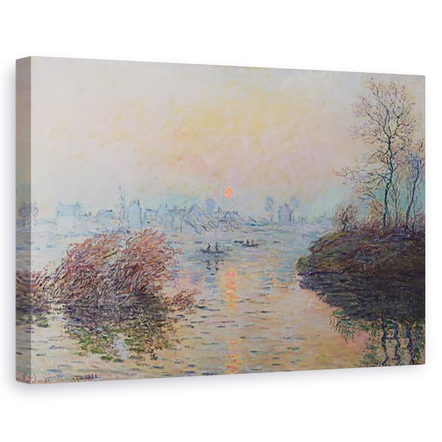 Tablou canvas - Claude Monet - Soarele apune deasupra Senei, la Lavacourt. Efect de iarna, 80 x 120cm