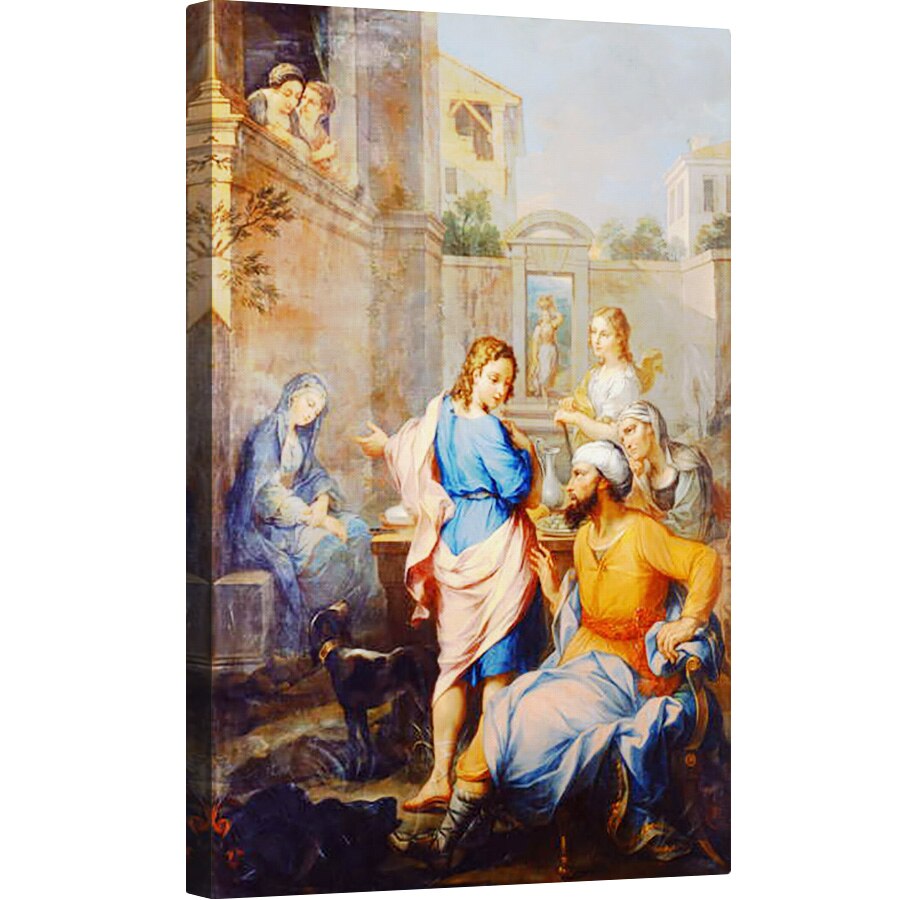 Tablou canvas - Pierre Parrocel - Tobias cerandu-i lui Raguel de fiica lui, a lui Sarah, Mana in casatorie, 80 x 120cm