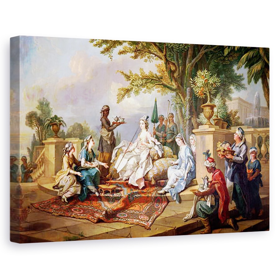 Tablou canvas - Charles-Amedee-Philippe van Loo - Sultana servita de eunucii ei, 60 x 90 cm