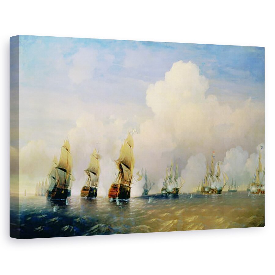 Tablou canvas - Aleksei Petrovich Bogolyubov - Razboiul ruso-suedez de la Marea Kronstadt in 1790, 60 x 90 cm