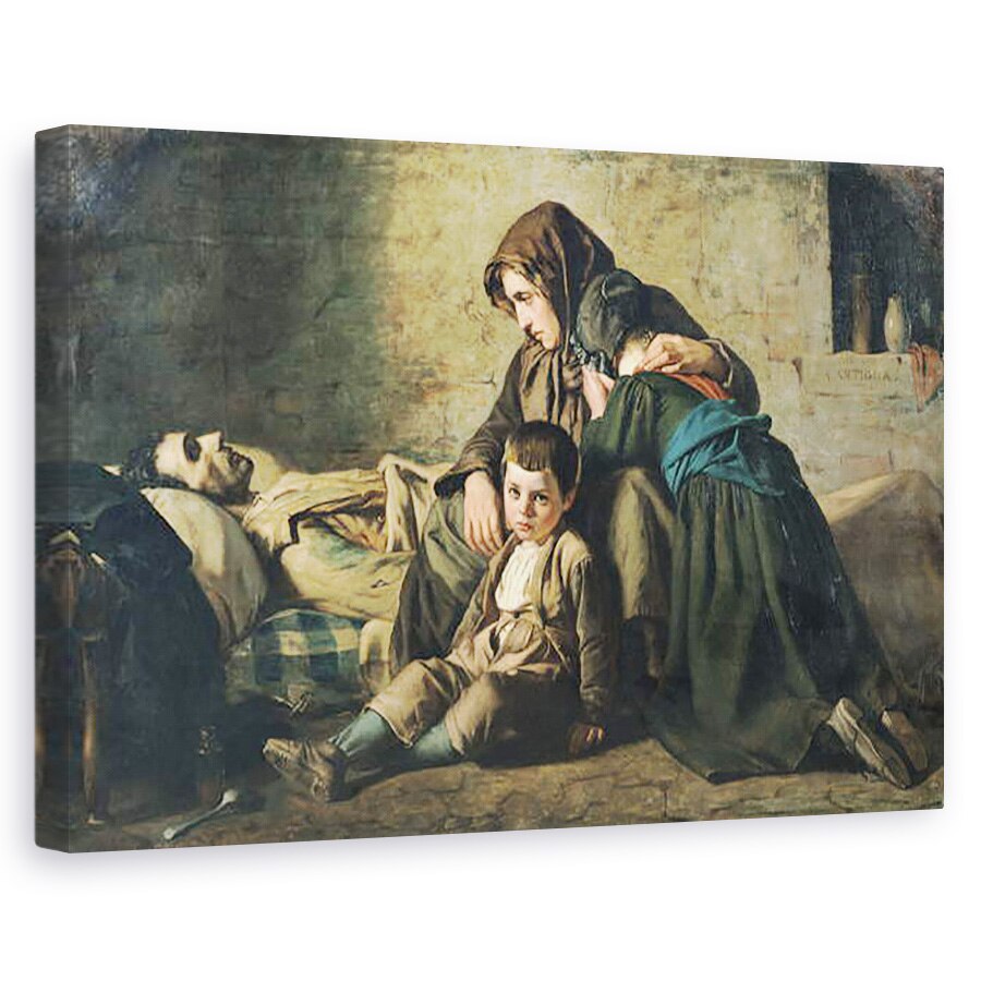 Tablou canvas - Alexandre Antigna - Moartea cersetorului, 60 x 90 cm