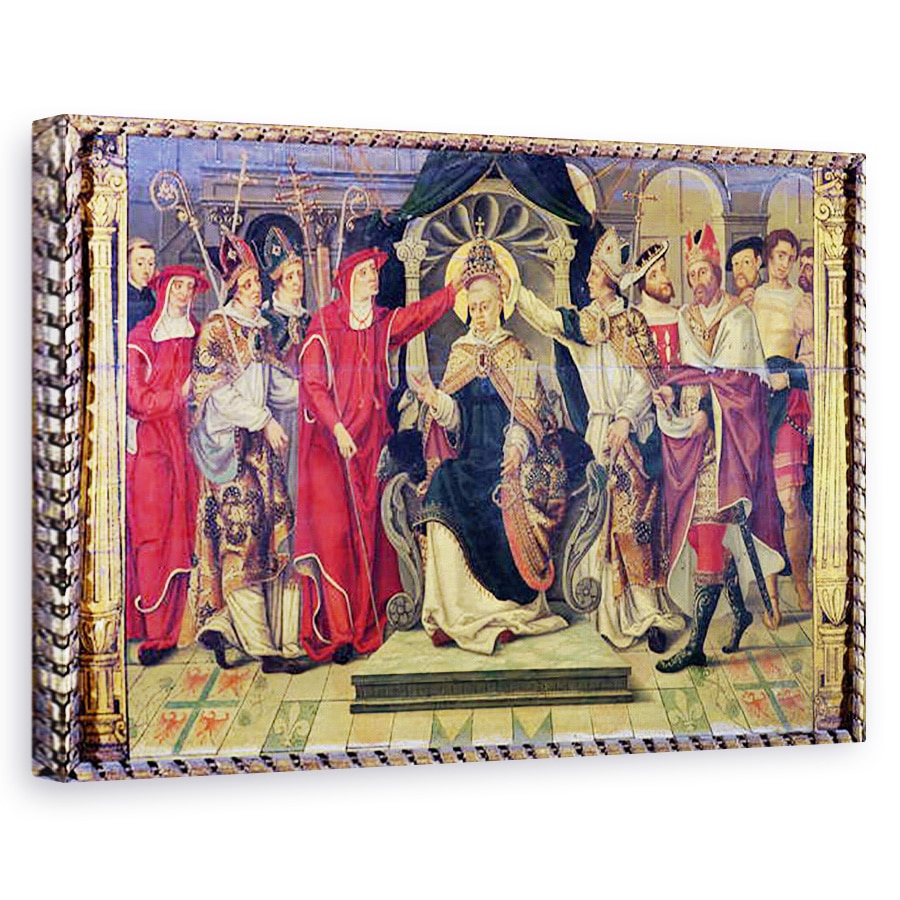 Tablou canvas - Scoala franceza - incoronarea papei Celestina V c.1215-96 in august 1294, 80 x 120cm