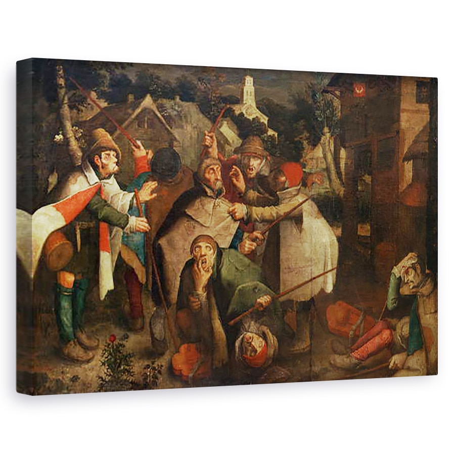 Tablou canvas - Scoala flamanda - Lupta orbilor, 60 x 90 cm