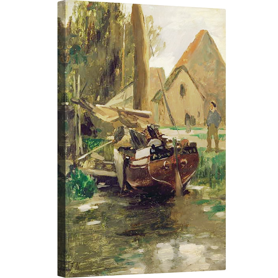 Tablou canvas - Thomas Ludwig Herbst - Portul mic cu o barca, 60 x 90 cm