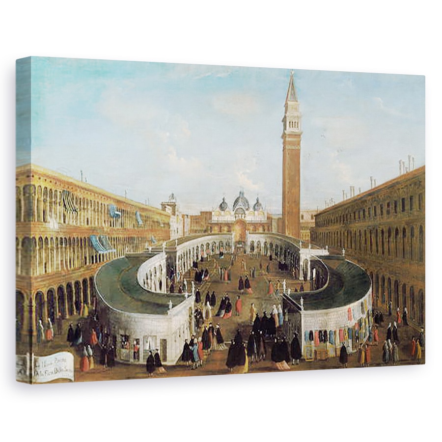 Tablou canvas - Gabriele Bella - Targ in Piata San Marco, 80 x 120cm