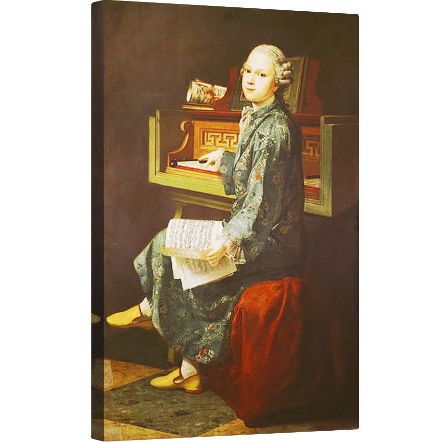 Tablou canvas - Scoala franceza - Tanar la Clavichord, 60 x 90 cm
