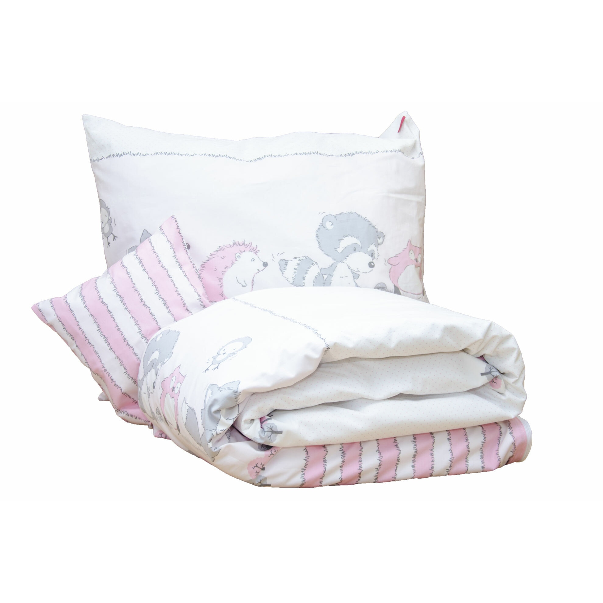 Lenjerie pat copii Odette Pink 100x150/40x60 cm