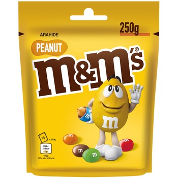 Arahide invelite in ciocolata cu lapte M&M's Peanut, 250g Arahide invelite in ciocolata cu lapte M&M's Peanut, 250g