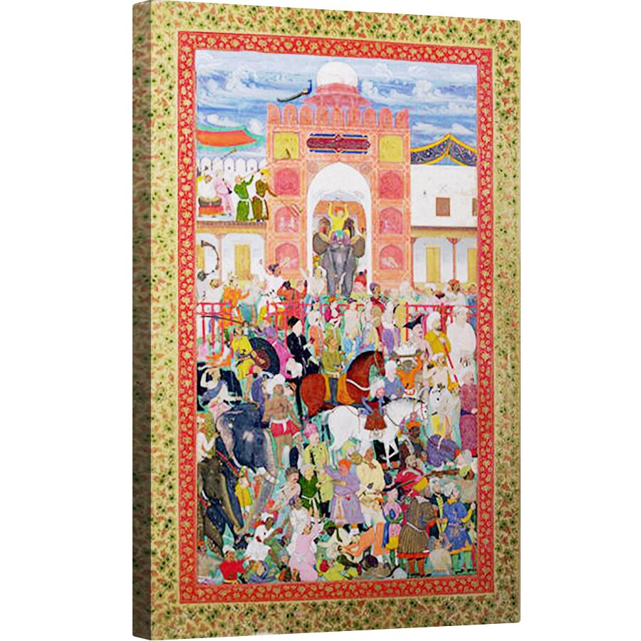 Tablou canvas - Scoala indiana - Dna E-14 fol.21a Festivitati cu ocazia incoronarii imparatului Djahangir 1569-1627 1605, 80 x 120cm