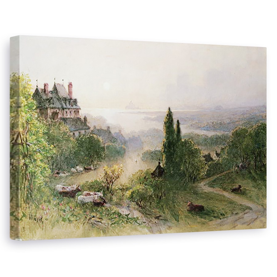 Tablou canvas - William Wyld - Peisaj cu o casa mare, 80 x 120cm
