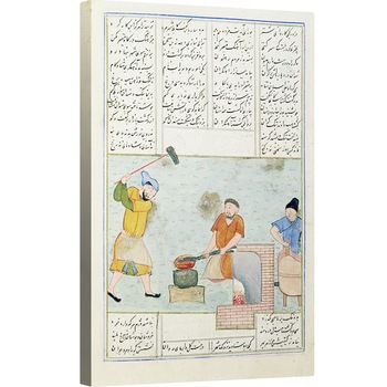 Tablou canvas - Scoala Persana - Doamna C-822 Metal Forge, din Shah-Nameh, sau Cartea Regilor Epic, 60 x 90 cm Tablou canvas - Scoala Persana - Doamna C-822 Metal Forge, din Shah-Nameh, sau Cartea Regilor Epic, 60 x 90 cm