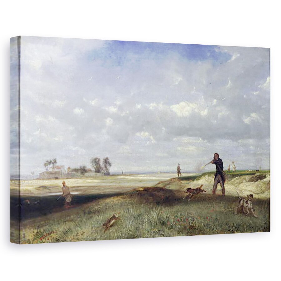 Tablou canvas - Alexandre Gabriel Decamps - Vanatoarea, 60 x 90 cm