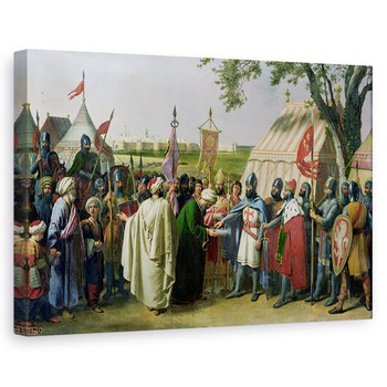 Tablou canvas - Alexandre-Francois Caminade - Contele de Tripoli accepta capitularea orasului Tir in 1124, 60 x 90 cm Tablou canvas - Alexandre-Francois Caminade - Contele de Tripoli accepta capitularea orasului Tir in 1124, 60 x 90 cm
