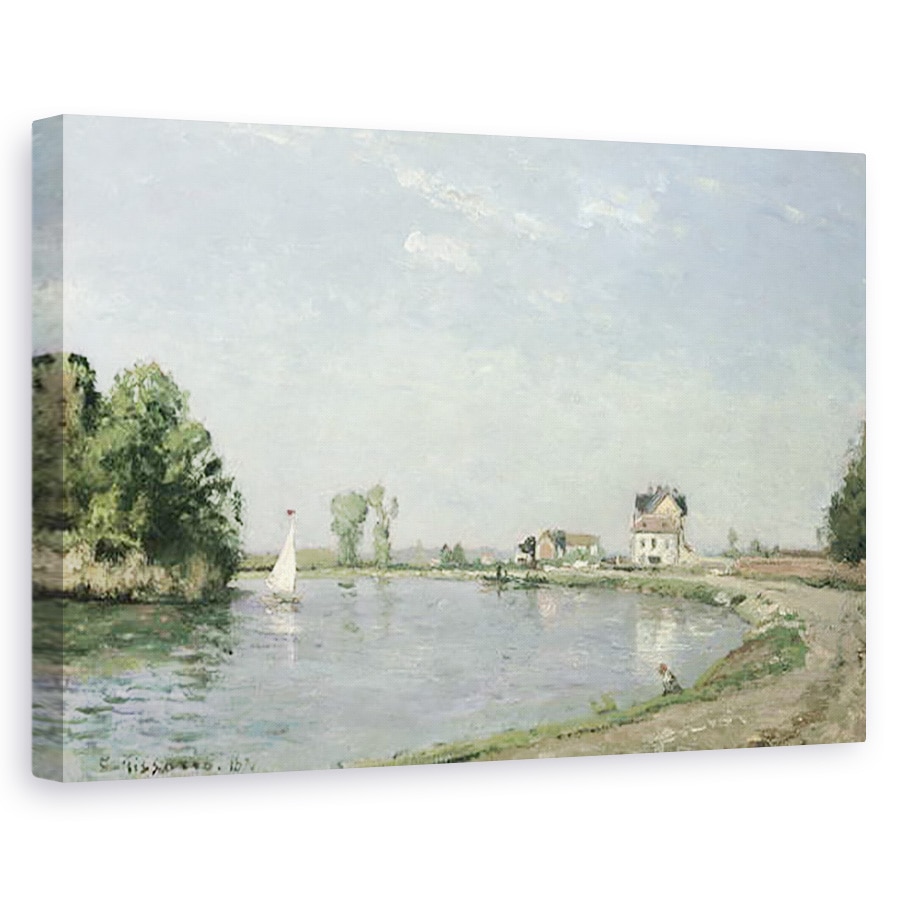 Tablou canvas - Camille Pissarro - La marginea raului, 60 x 90 cm