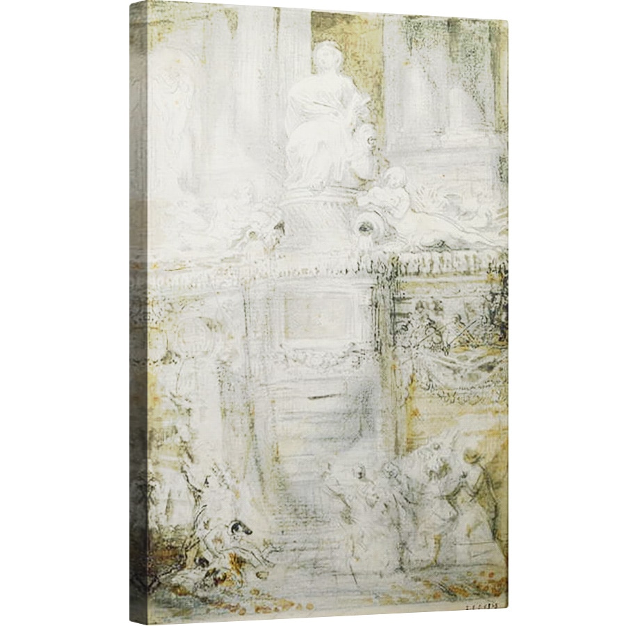 Tablou canvas - Gabriel de Saint-Aubin - Fantana de pe Rue de Grenelle, 60 x 90 cm