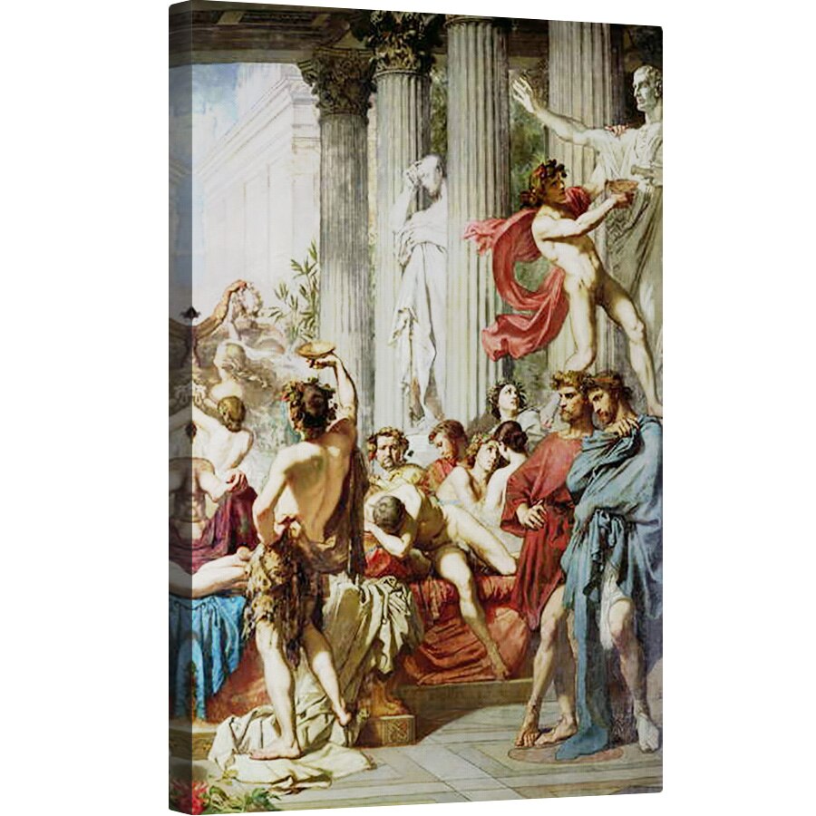 Tablou canvas - Thomas Couture - Romanii Decadentei, detaliu al grupului de dreapta, 60 x 90 cm