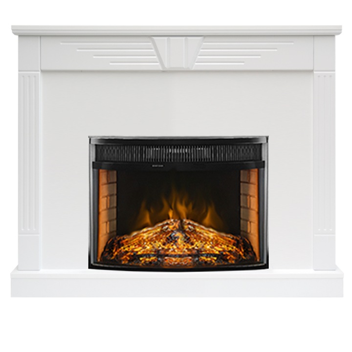 Semineu electric, Masomi, Lotus 29 & Mont blanc-25' 1950 W, Supermat alb, 120*102*29 cm