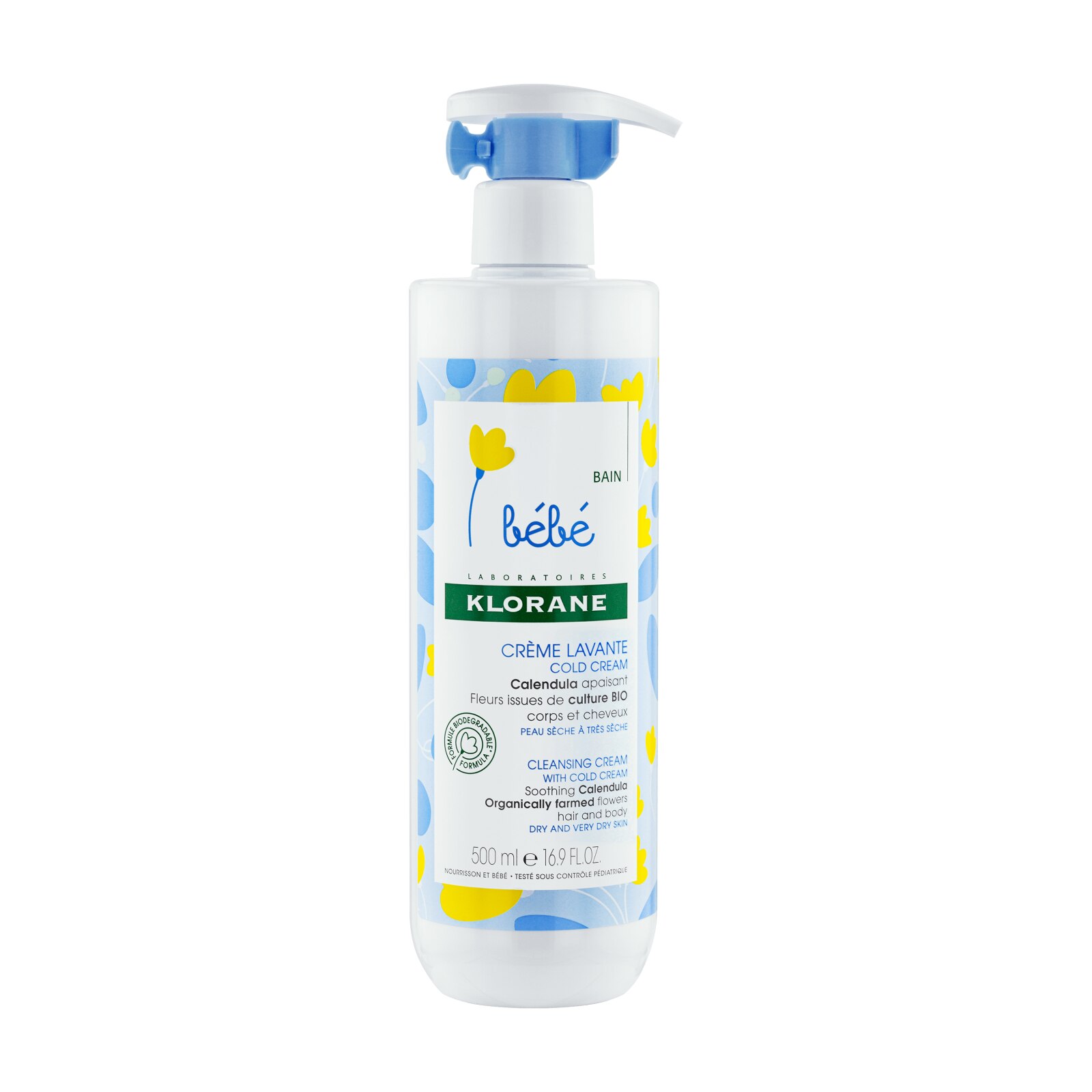 Klorane Bebe Gentle Foaming Gel – 2-in-1 Hair & Body Wash For Baby – 500ml (Exp 01/2028)