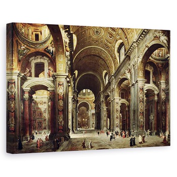 Tablou canvas - Giovanni Paolo Pannini - Cardinalul Melchior de Polignac 1661-1742 Vizitand Sfantul Petru la Roma, 80 x 120cm Tablou canvas - Giovanni Paolo Pannini - Cardinalul Melchior de Polignac 1661-1742 Vizitand Sfantul Petru la Roma, 80 x 120cm