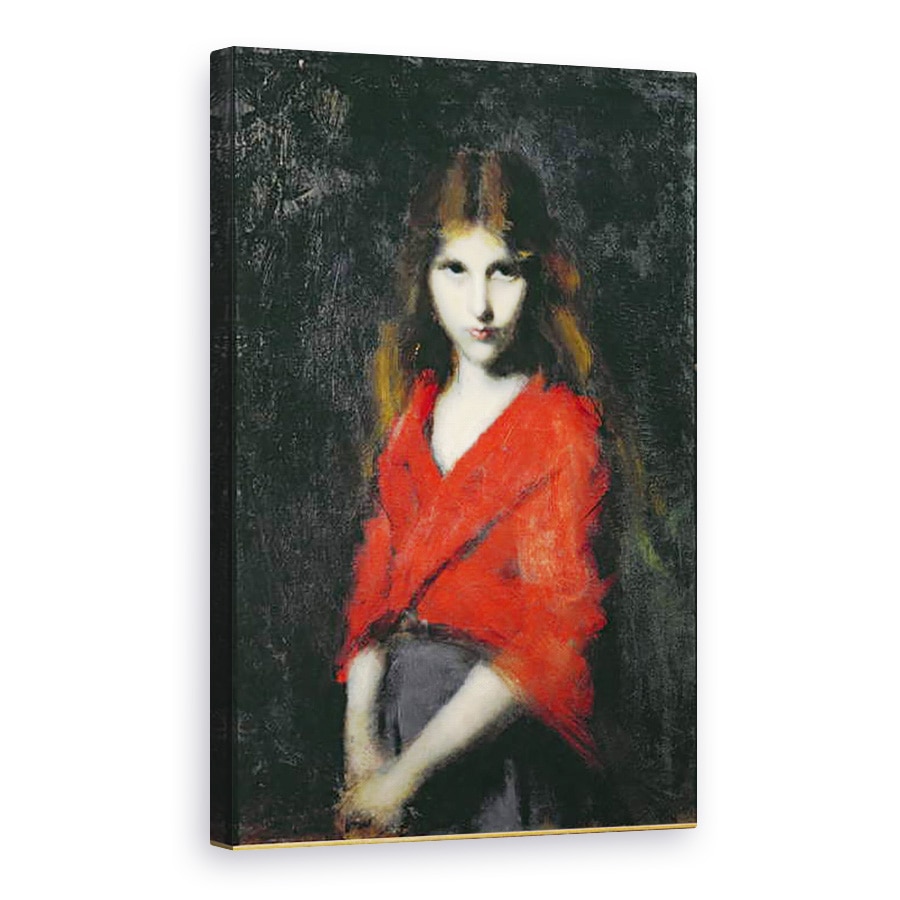 Tablou canvas - Jean-Jacques Henner - Portret De O Tanara, 80 x 120cm