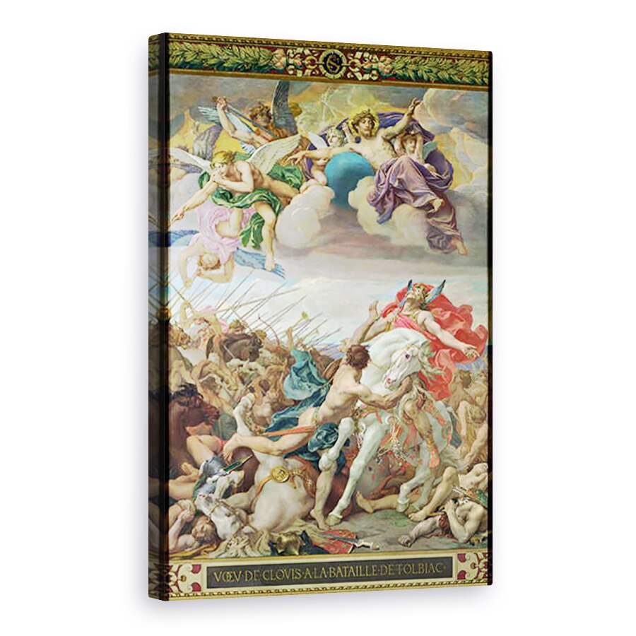 Tablou canvas - Joseph Paul Blanc - Juramantul lui Clovis 465-511 in batalia de la Tolbiac din 506, 40 x 60 cm