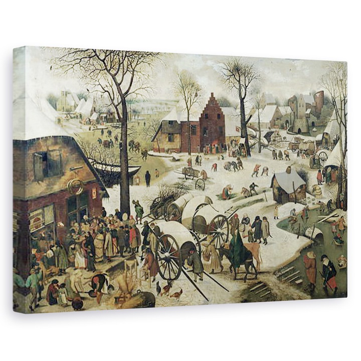 Pieter Brueghel the Younger - A népszámlálás Betlehemben, Vászonkép, 40 x 60 cm