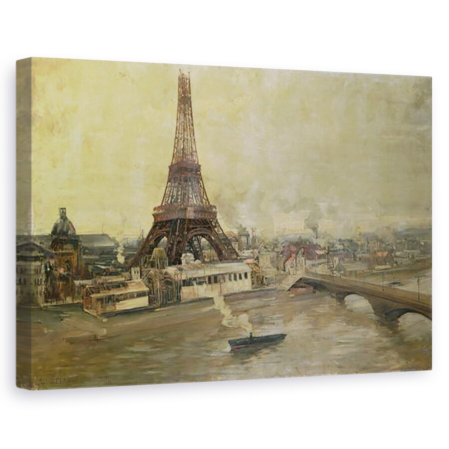 Tablou canvas - Paul Louis Delance - Constructia Turnului Eiffel, 40 x 60 cm