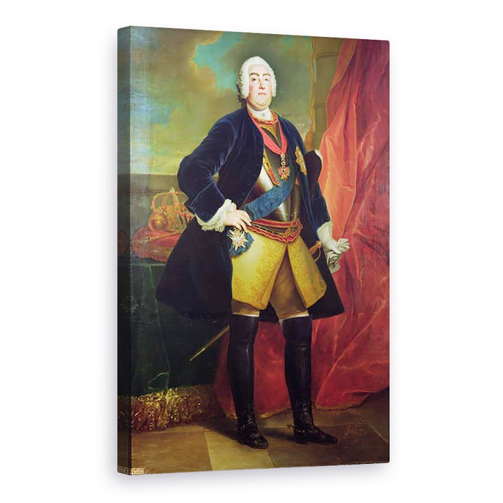 Louis de Silvestre - II. Augusztus Frigyes 1696-1763 szász választófejedelem, Vászonkép, 40 x 60 cm