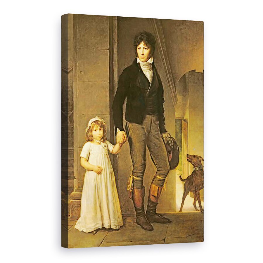 Tablou canvas - Baron Gerard, Francois Pascal Simon - Jean-Baptiste Isabey 1767-1855 si fiica sa, Alexandrine 1791-1871, 80 x 120cm