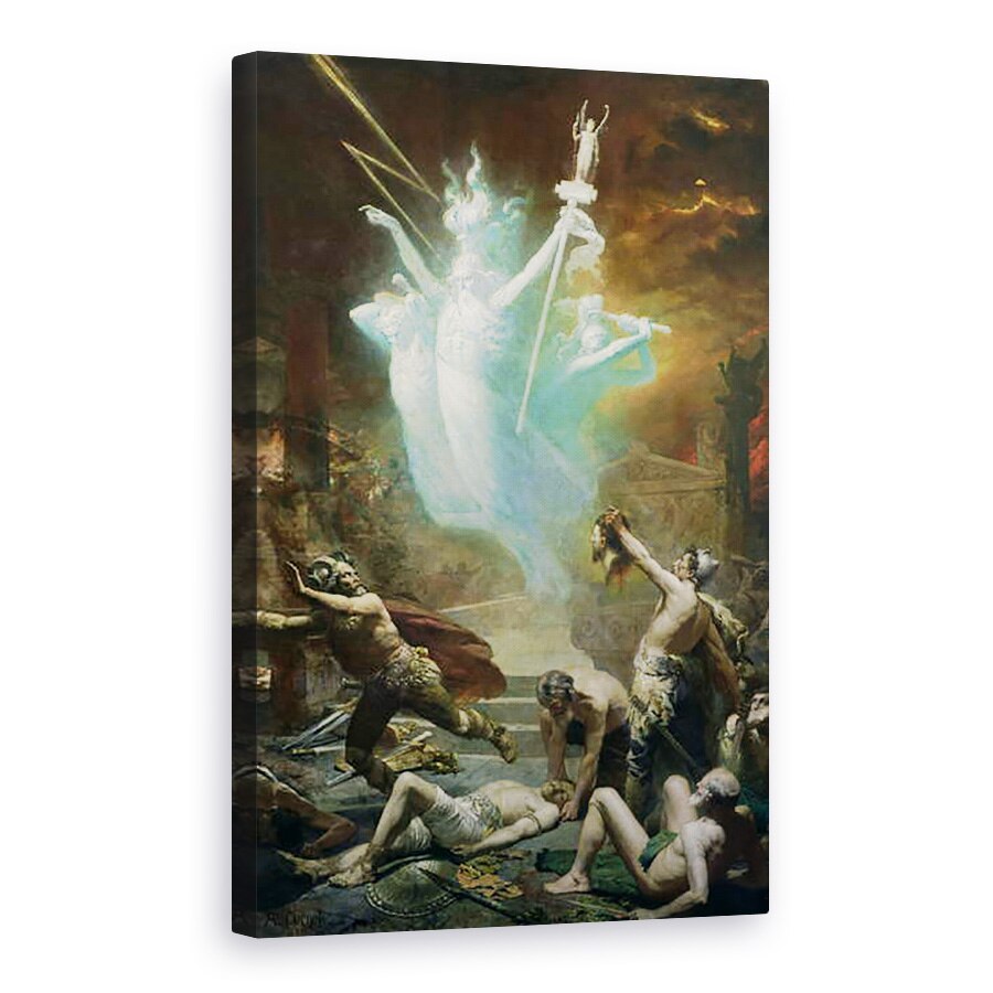 Tablou canvas - Alphonse Cornet - Luarea Templului din Delphi de catre gali, 60 x 90 cm