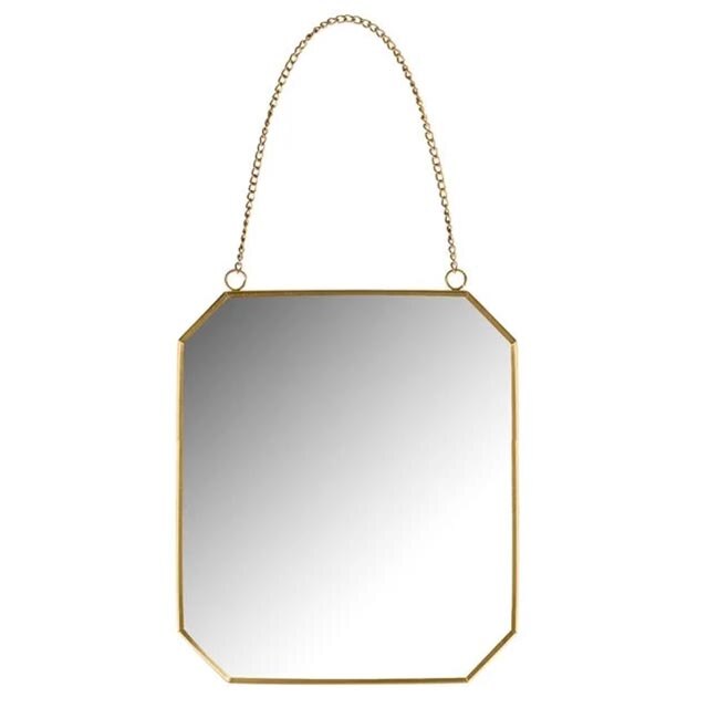 Oglinda de perete Felis, Sticla acrilica, Poligonala, 20 x 25 cm, Auriu