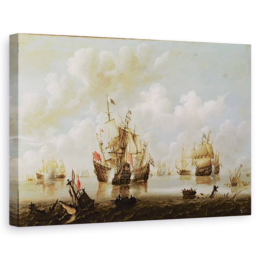 Tablou canvas - Willem van de Velde the Younger - Naval Battle, 60 x 90 cm