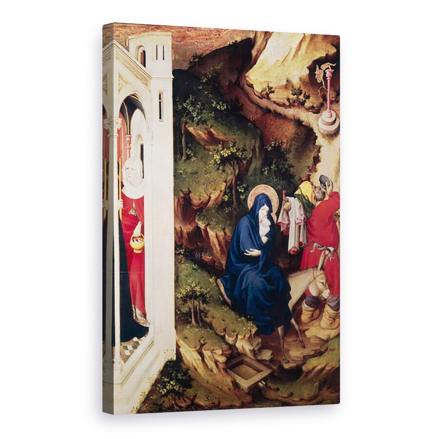 Tablou canvas - Melchior Broederlam - Altarul Chartreuse de Champmol, partea dreapta reprezentand Zborul in Egipt, 80 x 120cm