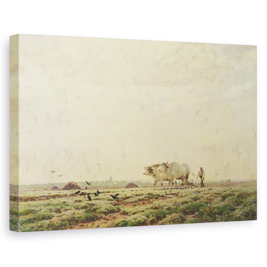 Tablou canvas - Jean Henri Zuber - Primele brazde, Haute Alsacia sau Muncitorul, 40 x 60 cm