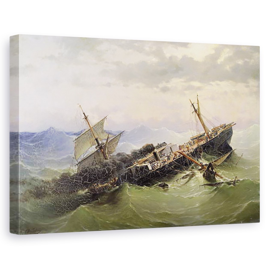 Tablou canvas - Pierre Emile Berthelemy - Peisaj marin, 60 x 90 cm