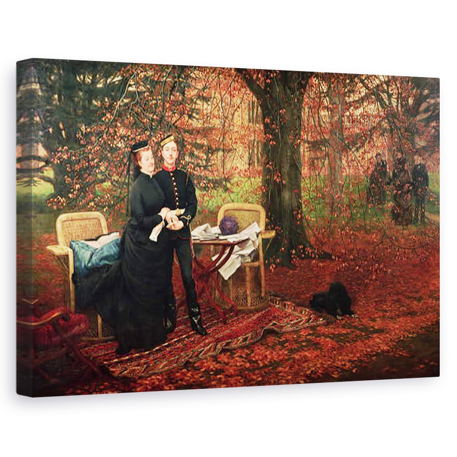 Tablou canvas - James Jacques Joseph Tissot - imparateasa Eugenie 1826-1920 si Eugene-Louis Napoleon Bonaparte 1856-79 la Camden Place, 80 x 120cm