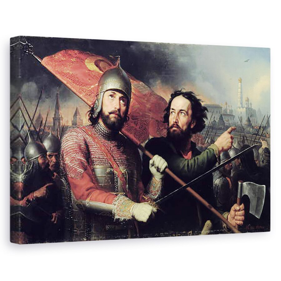 Tablou canvas - Michail Ivanovich Skotti - Revolta nationala a lui Kuzma Minin d.1616 si contele Dmitri Pozharsky 1578-1642 1850, 80 x 120cm