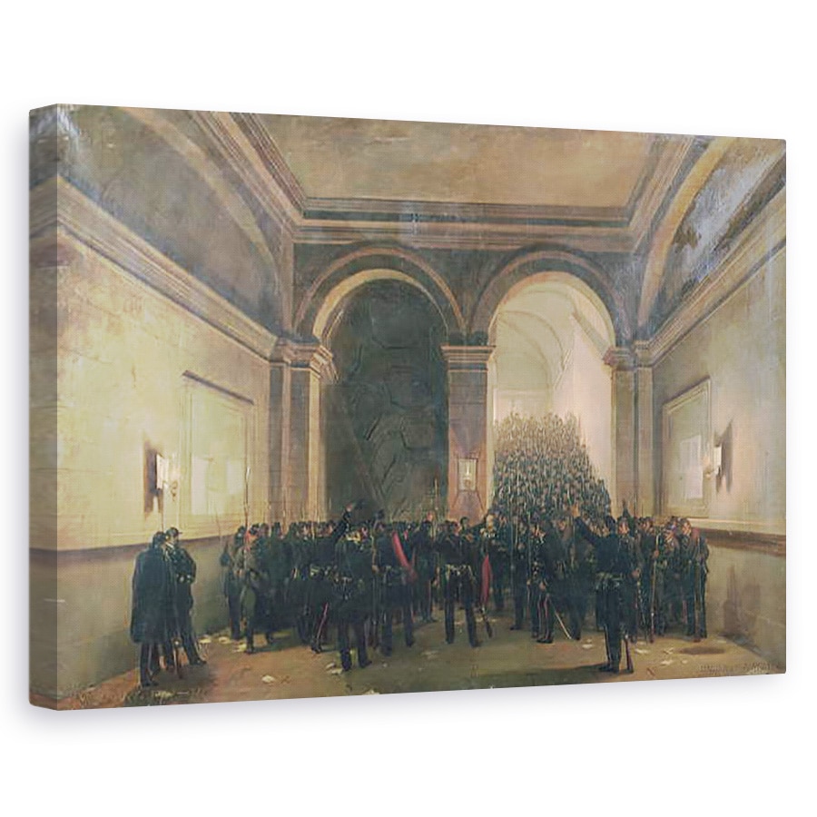 Tablou canvas - Jules Didier - Intrarea Batalionului 106 in Primaria din Paris, 60 x 90 cm
