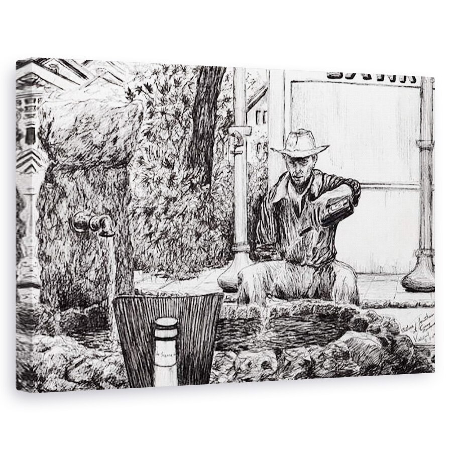 Tablou canvas - Vincent Alexander Booth - Statuia Fantanii Crans-Montana Elvetia, 80 x 120cm