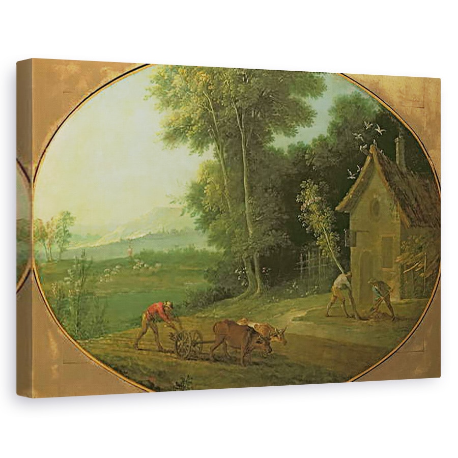 Tablou canvas - Jean-Baptiste Oudry - Peisaj primavara, 80 x 120cm