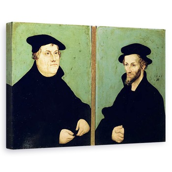 Tablou canvas - Lucas Cranach the Elder - Portret Dublu De Martin Luther 1483-1546 si Philipp Melanchthon 1497-1560 1543, 60 x 90 cm Tablou canvas - Lucas Cranach the Elder - Portret Dublu De Martin Luther 1483-1546 si Philipp Melanchthon 1497-1560 1543, 60 x 90 cm