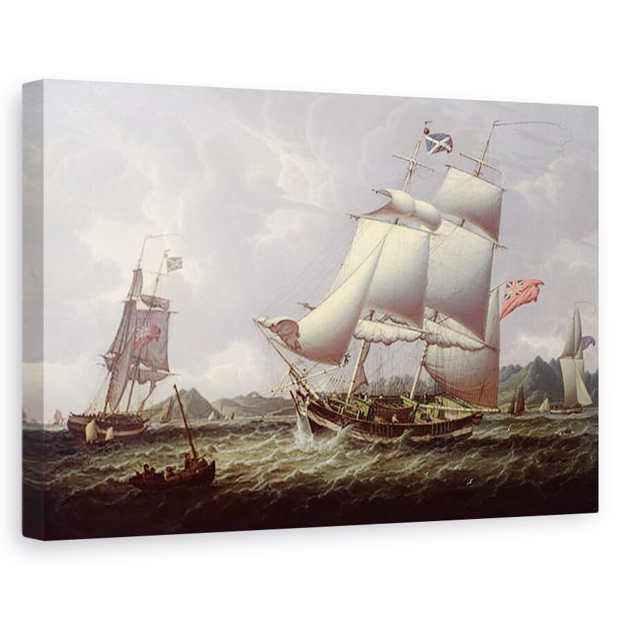 Tablou canvas - Robert Salmon - Schooners britanice, 80 x 120cm