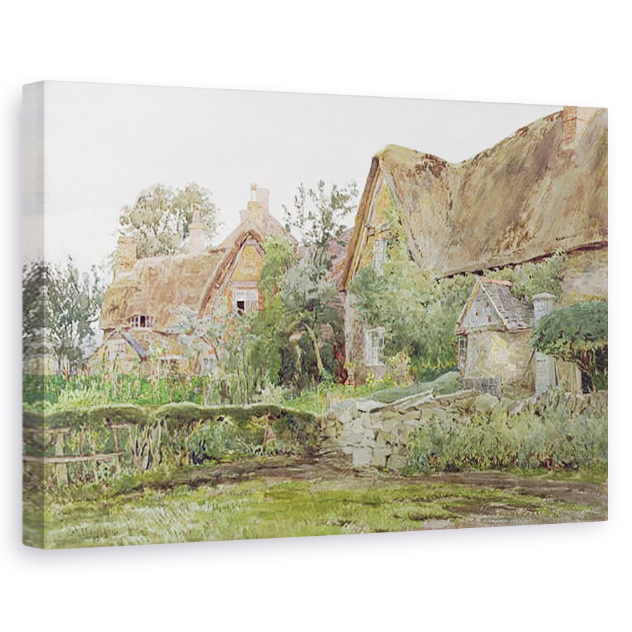 Tablou canvas - John Fulleylove - Casute de paie si gradini, 60 x 90 cm