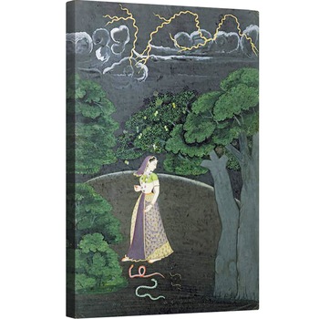 Tablou canvas - Scoala indiana - O doamna in drum spre o intalnire, Guler, 40 x 60 cm Tablou canvas - Scoala indiana - O doamna in drum spre o intalnire, Guler, 40 x 60 cm