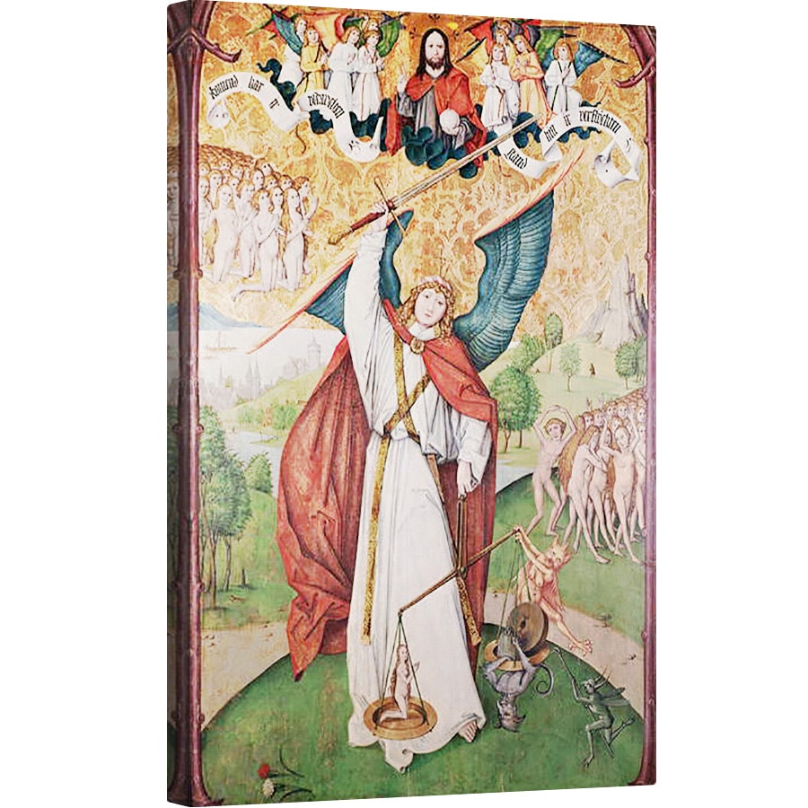 Tablou canvas - Hans Leu the Elder - Sfantul Mihail cantarind sufletele la Judecata de Apoi, 60 x 90 cm