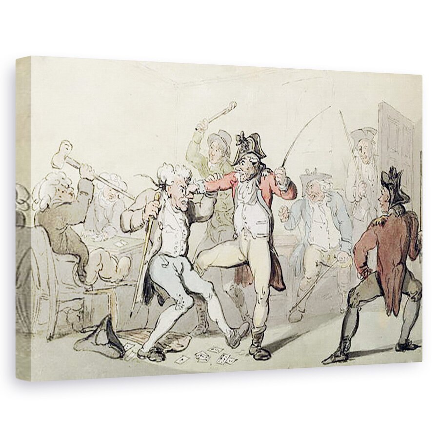 Tablou canvas - Thomas Rowlandson - Cheating la carti, 40 x 60 cm