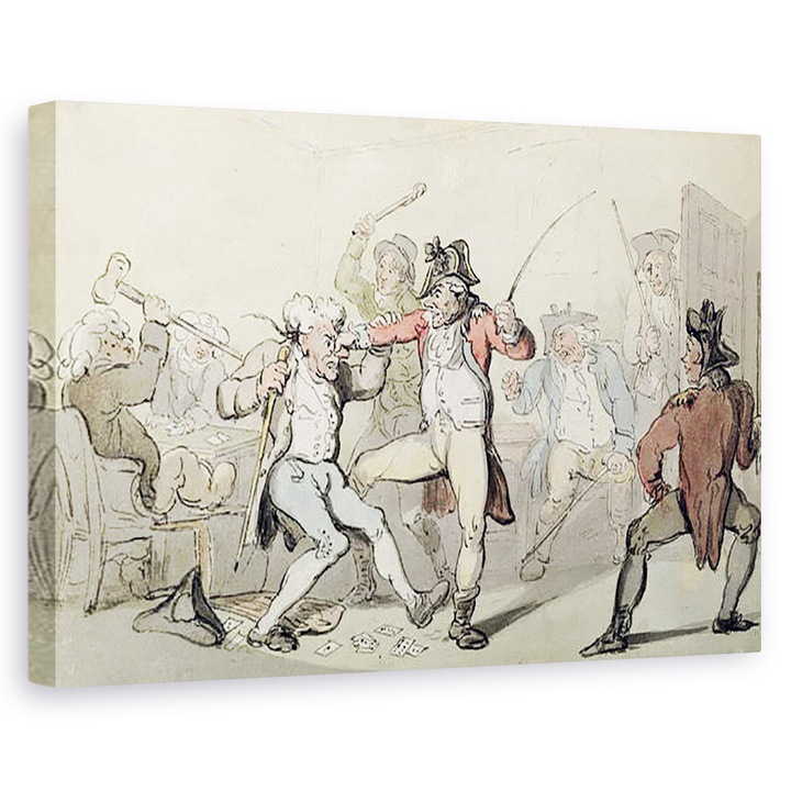Thomas Rowlandson - Csalás a kártyáknál, Vászonkép, 40 x 60 cm